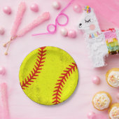 Retro Athletic Softball Fastpitch Game Day Style Papieren Bordje (Feest)