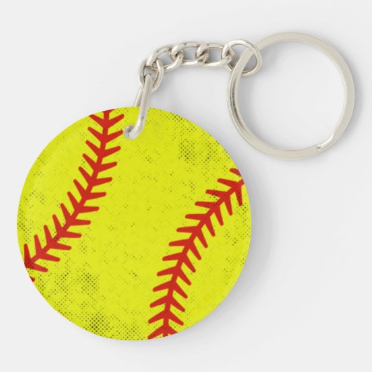 Retro Athletic Softball Fastpitch Game Day Style Sleutelhanger (Achterkant)