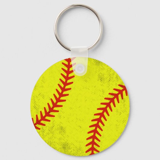 Retro Athletic Softball Fastpitch Game Day Style Sleutelhanger (Voorkant)