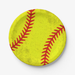 Retro Athletic Softball Fastpitch Wedstrijd Dag St Papieren Bordje
