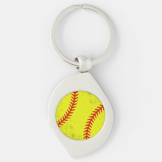 Retro Athletic Softball Fastpitch Wedstrijd Dag St Sleutelhanger (Voorkant)