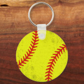 Retro Athletic Softball Fastpitch Wedstrijd Dag St Sleutelhanger (Voorkant)