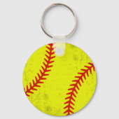 Retro Athletic Softball Fastpitch Wedstrijd Dag St Sleutelhanger (Achterkant)