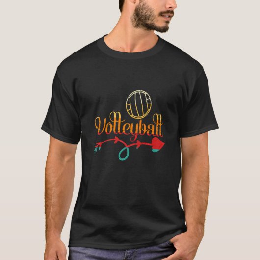 Retro Athletic Volleyball Team Sport Net Spike  37 T-shirt (Voorkant)