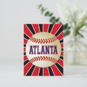 RETRO ATLANTA BASEBALL BRIEFKAART (Staand voorkant)