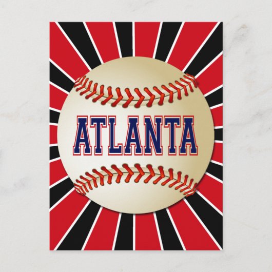 RETRO ATLANTA BASEBALL BRIEFKAART (Voorkant)