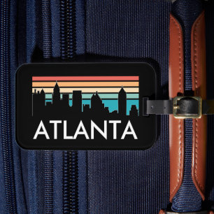 Retro Atlanta Georgia Sunset Skyline Bagagelabel