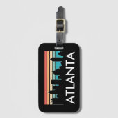 Retro Atlanta Georgia  Sunset Skyline Bagagelabel (Voorkant (verticaal))