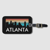 Retro Atlanta Georgia  Sunset Skyline Bagagelabel (Voorkant (horizontaal))