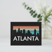 Retro Atlanta Georgia  Sunset Skyline Briefkaart (Staand voorkant)
