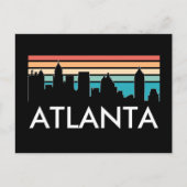 Retro Atlanta Georgia  Sunset Skyline Briefkaart (Voorkant)