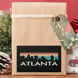 Retro Atlanta Georgia Sunset Skyline Rechthoekige Sticker