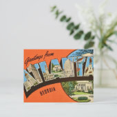 Retro Atlanta Groeten Briefkaart (Staand voorkant)