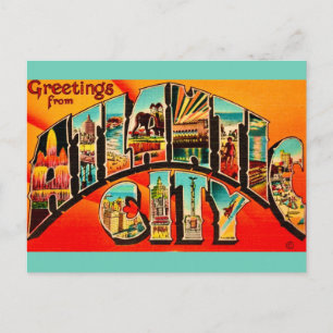 Retro Atlantic City NJ Groet Ansichtkaart Briefkaart