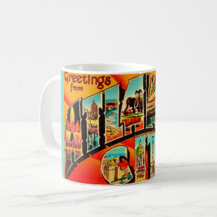 Retro Atlantic City NJ Groet Ansichtkaart Koffiemok