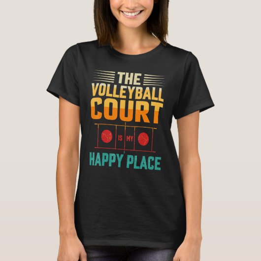 Retro Atletisch Volleybal Team Sport Net Spike 2 T-shirt (Voorkant)
