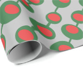 Retro Atom Oliven Cadeaupapier (Rol Hoek)