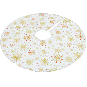 Retro Atomair Midden-Eeuws Mod Rood & Goud Steruit Kerstboom Rok