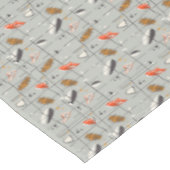 Retro Atomair Patroon Oranje Grijs Wit Zwart Tafelkleed (Gekanteld)