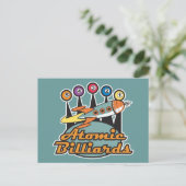 retro atomaire biljart bord briefkaart (Staand voorkant)