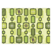 Retro atomaire geometrische kunst chartreuse tafelkleed (Voorkant (Horizontaal))