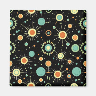 Retro atomaire stervontploffing midcentury patroon magneet