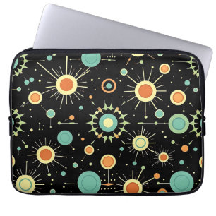Retro atomaire stervormige explosie midcentury pat laptop sleeve