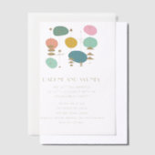 Retro atomaire tijd mid eeuw Mod verlovingsfeest Vellum Uitnodigingen (Offset)