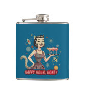 Retro Atomcat Pin-Up | "Happy Hour, Honey" Mid- Heupfles (Voorkant)