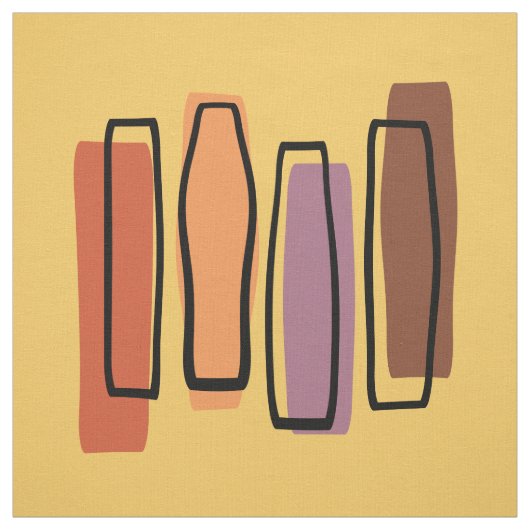 Retro Atomic Abstract Art "Pillars" Stof (Swatch)