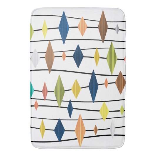 Retro Atomic Age Art Diamonds 1 Badmat (Voorkant Verticaal)