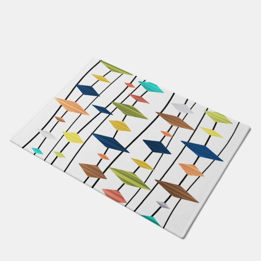 Retro Atomic Age Art Diamonds 1 Deurmat (Schuin)