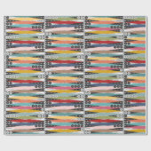 Retro Atomic Age Backgammon Cadeaupapier (Vlak)