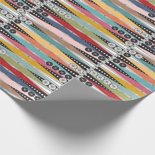 Retro Atomic Age Backgammon Cadeaupapier (Hoek)