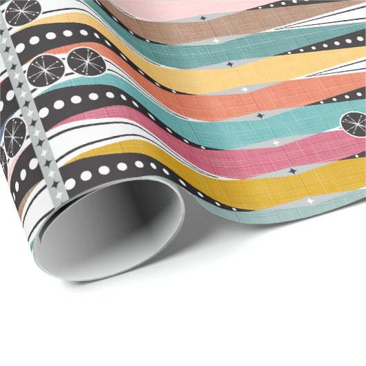 Retro Atomic Age Backgammon Cadeaupapier (Rol Hoek)