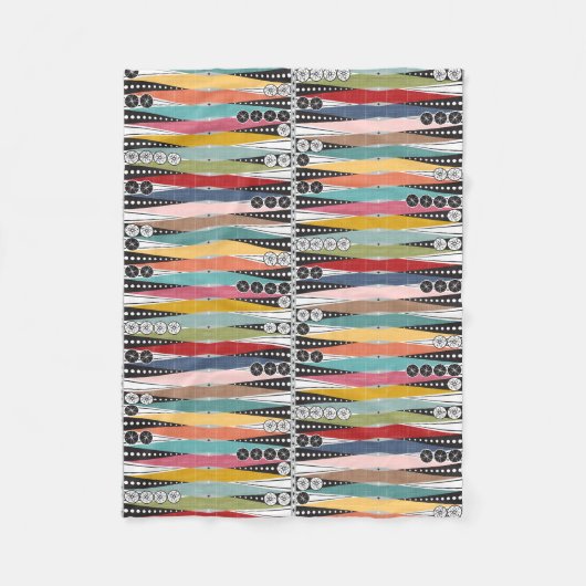 Retro Atomic Age Backgammon Fleece Deken (Voorkant)