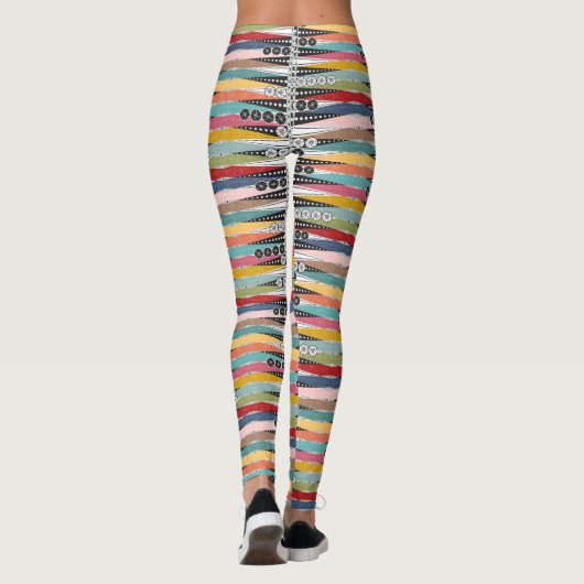 Retro Atomic Age Backgammon Leggings (Achterkant)