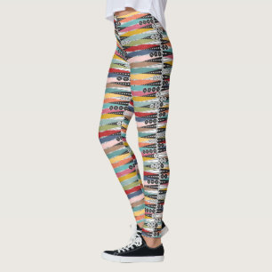 Retro Atomic Age Backgammon Leggings
