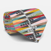 Retro Atomic Age Backgammon Stropdas (Opgerold)