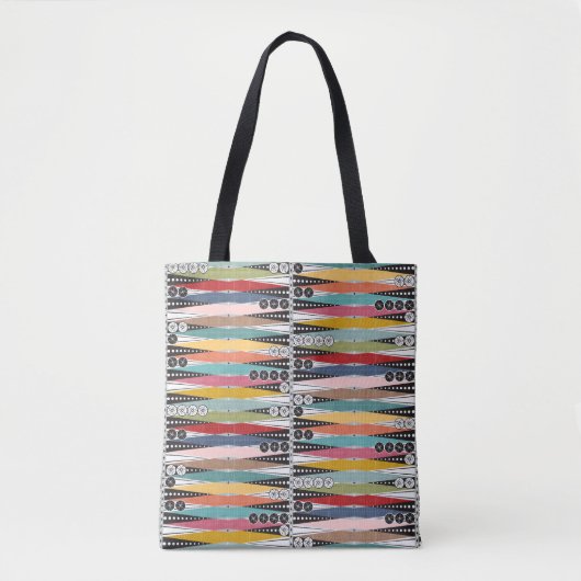 Retro Atomic Age Backgammon Tote Bag (Voorkant)