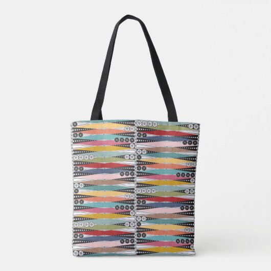 Retro Atomic Age Backgammon Tote Bag (Achterkant)