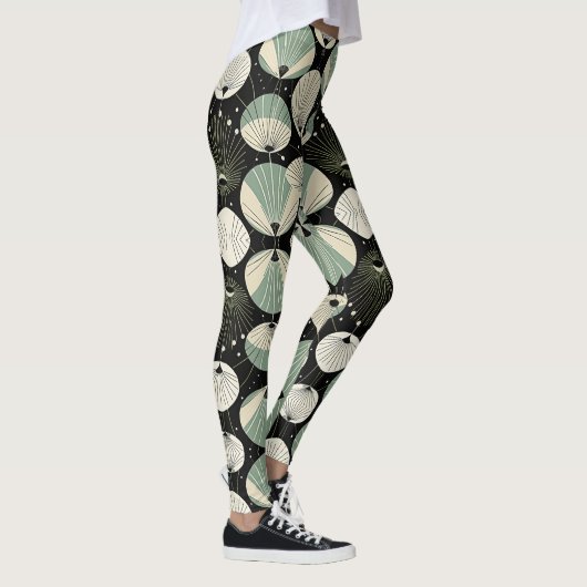 Retro Atomic Age geometrisch modern patroon Leggings (Rechts)