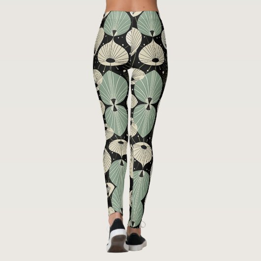 Retro Atomic Age geometrisch modern patroon Leggings (Achterkant)
