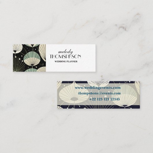 Retro Atomic Age geometrisch modern patroon Mini Visitekaartje (Voorkant / Achterkant)