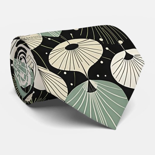 Retro Atomic Age geometrisch modern patroon Stropdas (Opgerold)