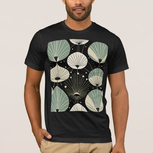 Retro Atomic Age geometrisch modern patroon T-shirt (Voorkant)