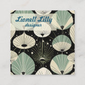 Retro Atomic Age geometrisch modern patroon Vierkante Visitekaartje (Voorkant)