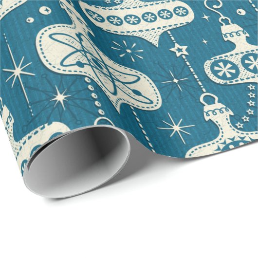 Retro Atomic Age kerstversiering ©studioxine Cadeaupapier (Rol Hoek)