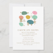 Retro Atomic Age Mid Century Mod Engagement Party Kaart (Voorkant)