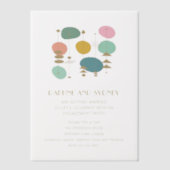 Retro Atomic Age Mid Century Mod Engagement Party Vellum Uitnodigingen (Voorkant)